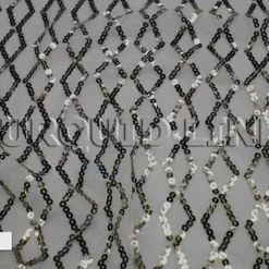 Vortex Sequins Table Linen in Silver