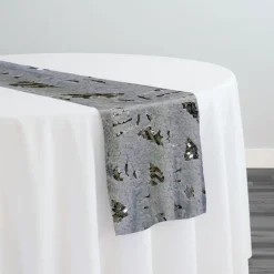 Zenya Sequins Table Runner in Silver