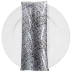 Zion Jacquard Table Napkin in Silver